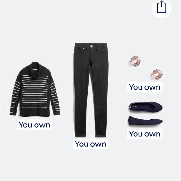 MARKET & SPRUCE cowl neck sweater size S black and grey striped cotton blend - Picture 2 of 7